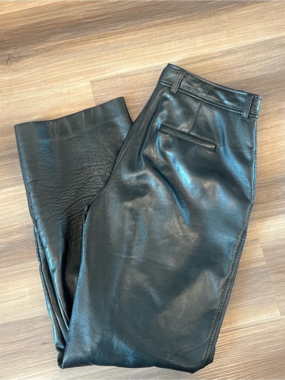 Babaton Black Faux Leather Pants
